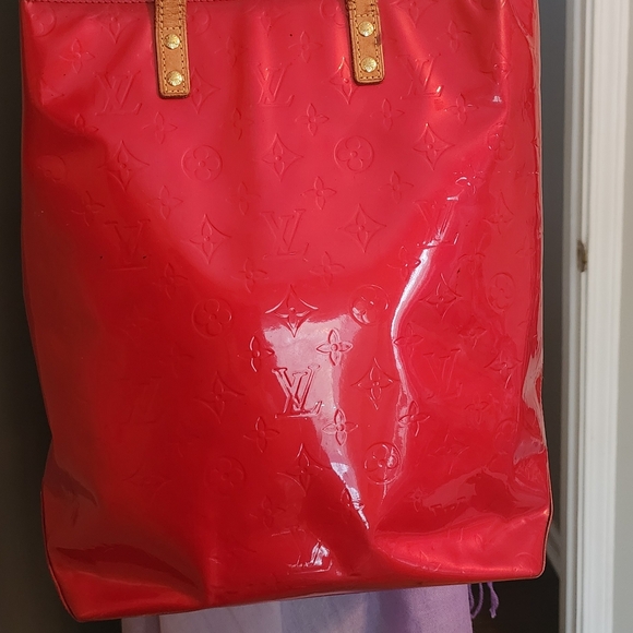 Louis Vuitton Red Tote with Gold Handles - Picture 15 of 15